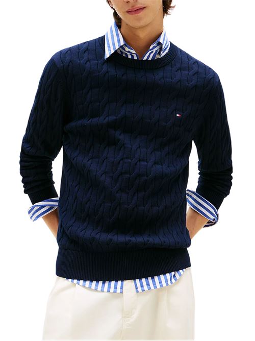 Maglioncino blu scuro in cotone bio Tommy Hilfiger | MW0MW33132DW5
